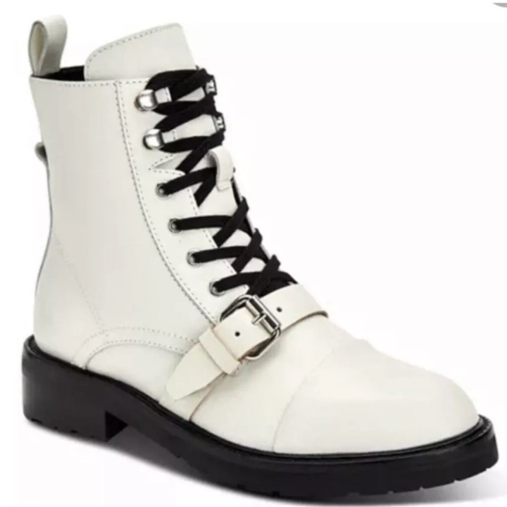 ALLSAINTS Donita Combat Boots Ivory Size 40 fits 9 to 9.5 US
